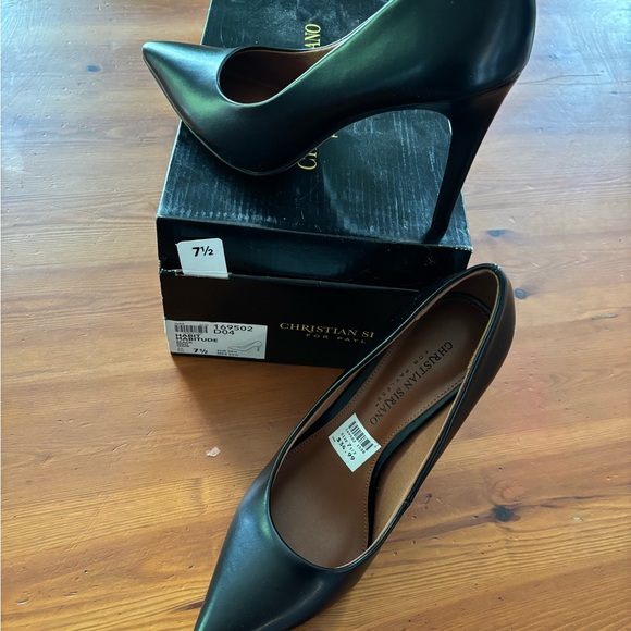 NWT Size 7.5 Christian Siriano Sleek Black Pointy Toe 3.5 inch Heels - Picture 4 of 4